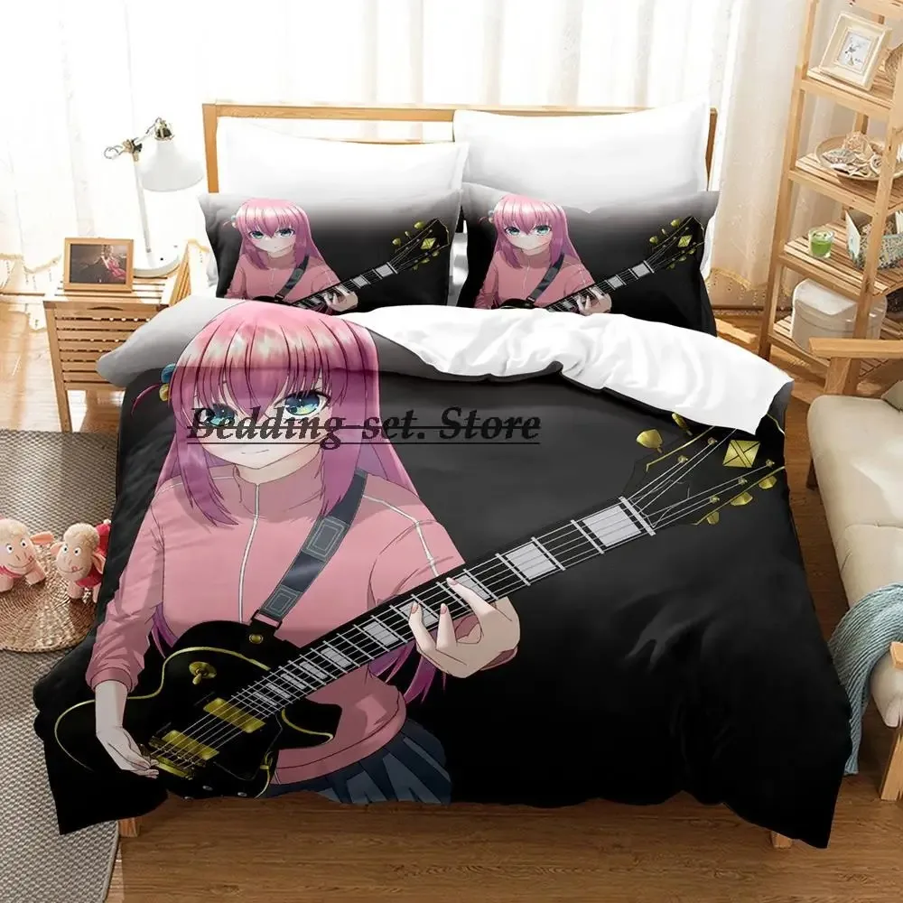 2023 BOCCHI THE ROCK Bedding Set Single Twin Full Queen King Size Bed Set Aldult Kid Bedroom Duvetcover Sets Anime Bed