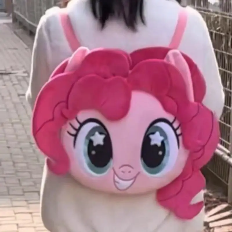 My Little Pony Anime Doll zaino Cartoon Pinkie Pie borsa a tracolla con ricamo di grande capacità borsa portaoggetti Kawaii regalo per ragazza