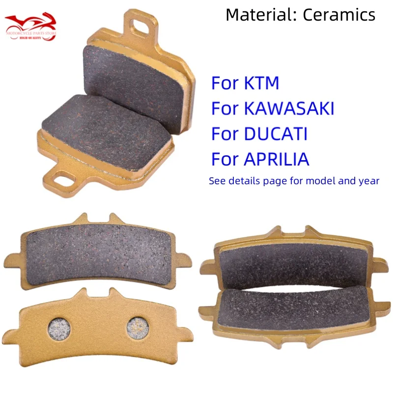 Brake Pads For KAWASAKI Ninja H2 R ZX1000 P APRILIA RSV4R APRC ABS RSV4 RF RR 1000 1100 Tuono V4 1100 Factory MV 675 800 F3