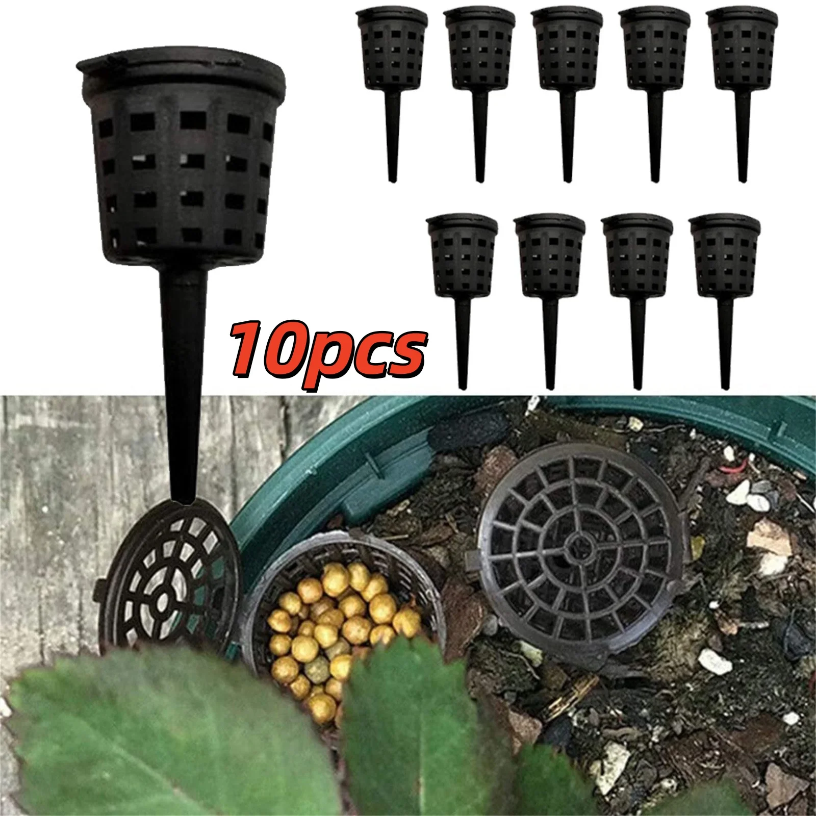 Aquarium Plant Root Fertilizer - 10 stuks plastic meststofmand met deksel