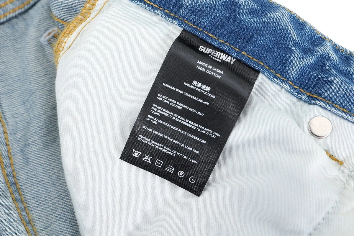 سوبر واي جينز أزرق طباعة جديد 2026ss P509 #