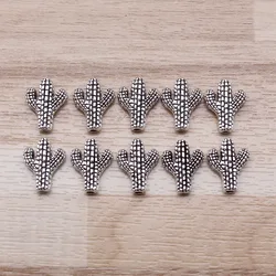 IFOCUS 10pcs/Lot Cactus Beads For DIY Jewelry Making Zinc Alloy 12x10mm/0.47x0.39inch