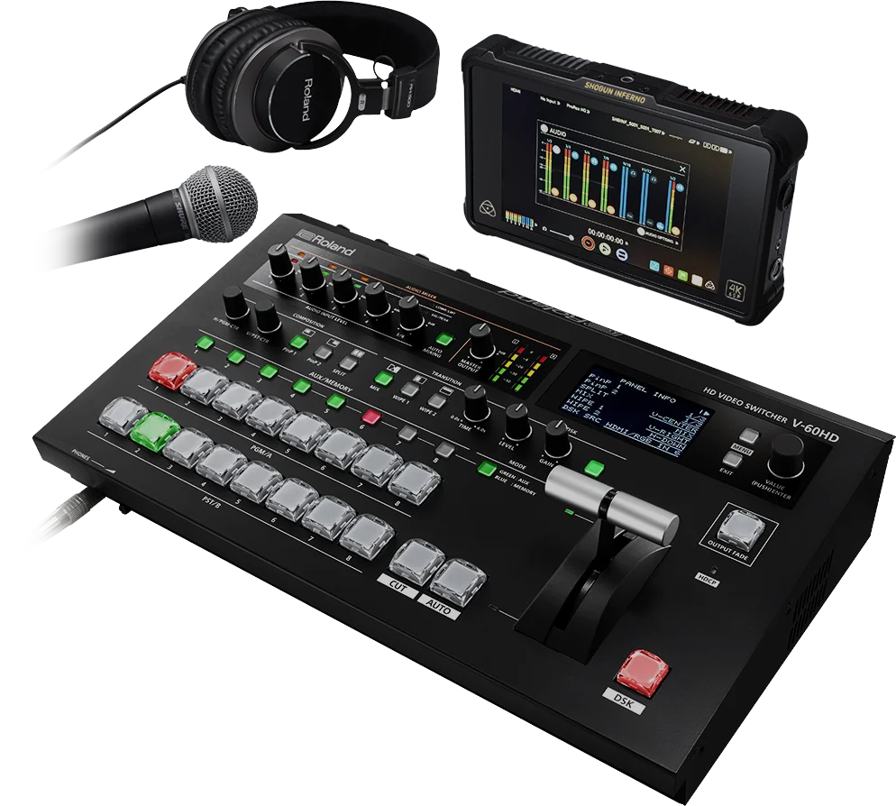 Roland V-60HD PLUG-AND-PLAY PRODUCTION SWITCHER WITH AUDIO FOR LIVE EVENTS AND STREAMING