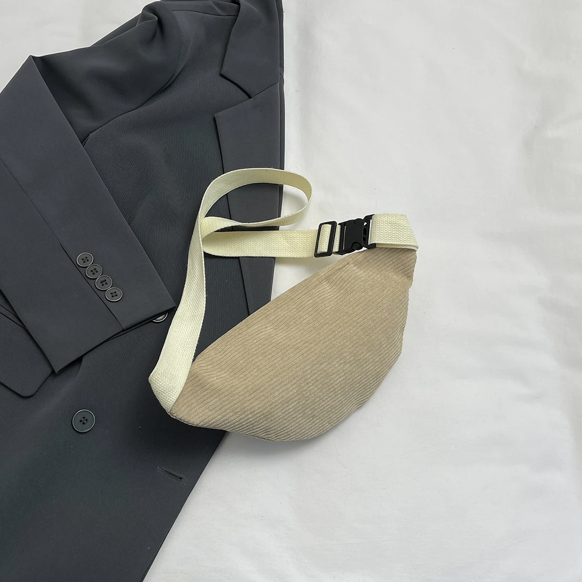Casual Cord Gürtel Taschen für Frauen Mode Fanny Pack Weibliche Banane Taille Tasche Hüfte Geldbörse Schulter Crossbody Brust Tasche Tasche – Detail 7