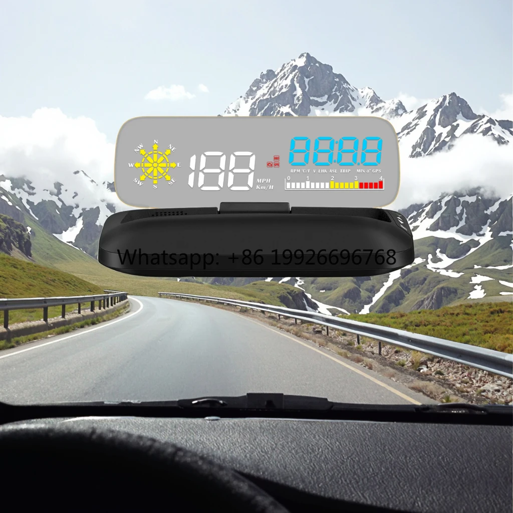 

Новый хит продаж: автомобильный электронный HUD-дисплей C5 с GPS-спидометром, TPMS и 2-мя датчиками, в стиле GPS-навигации, для автодиагностики