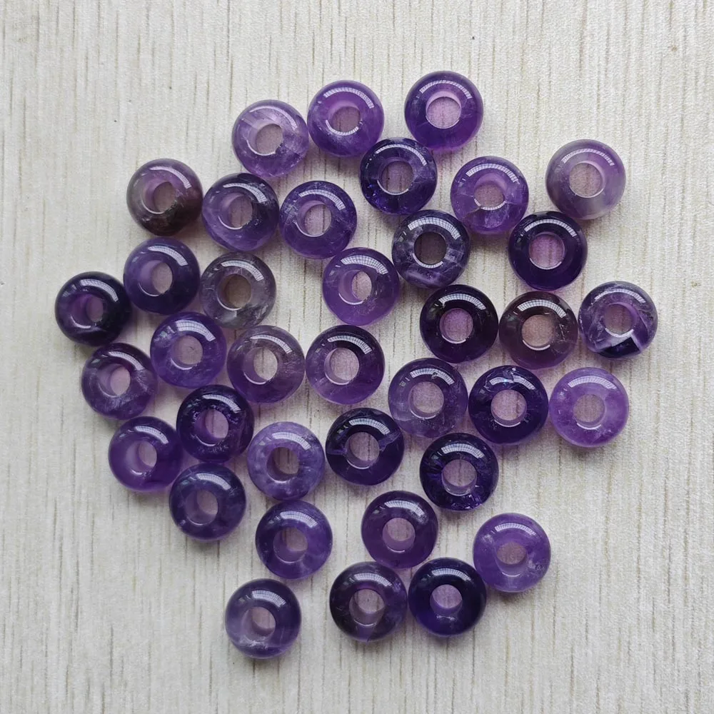Fashion good quality natural stone round shape big hole Charms beads For Bracelet making 30pcs/lot  wholesale free