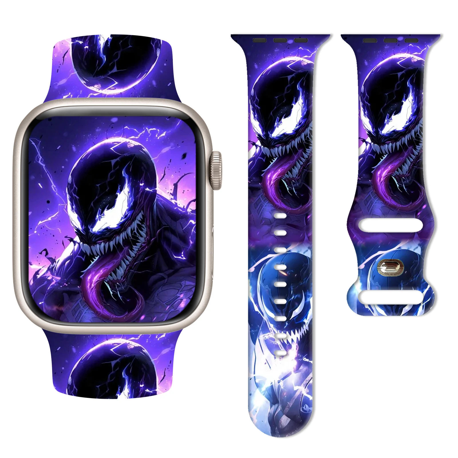 Bracelet en silicone Disney Deadly Venom pour Apple Watch, 9, 8, 7, SE, 6, dehors Band, Resubdivision Bracelet pour iWatch, 45mm, 44mm, 42mm, 40mm