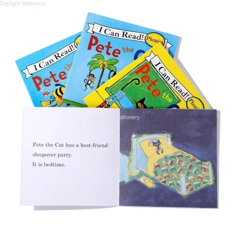 Libro de imágenes de gato Pete para niños, maestras, no aprendan historias en inglés