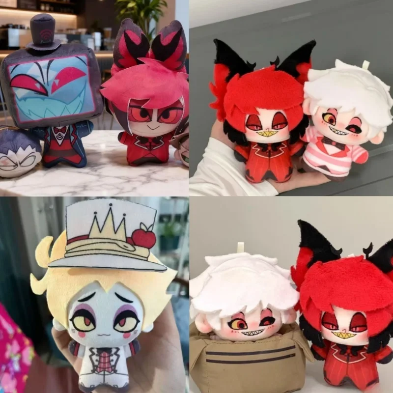 ตุ๊กตาผ้ากำมะหยี่ขนาด 10 ซม. ตัวละครจากอนิเมะเกม Hell Hotel ซีรีส์ Pentious Alastor Vox Lucifer Angel ของเล่นตุ๊กตาห้อยกระเป๋า พวงกุญแจ ของขวัญคริสต์มาส