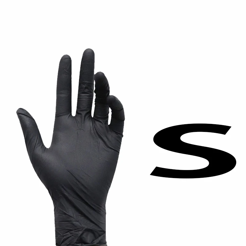 20/50/100/200 stuks zwarte wegwerphandschoenen van puur nitril, geschikt voor keuken, tatoeage, huishoudelijke schoonmaak, autoverzorging