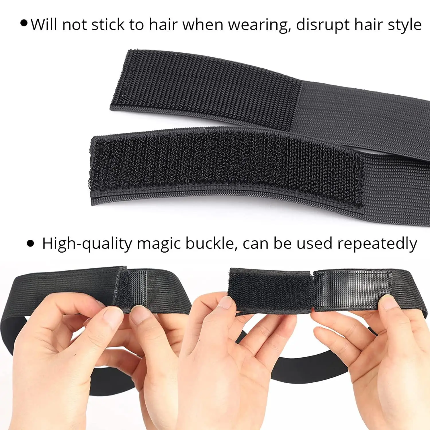 20pcs/Lot Wig Band For Edges Melt Band For Lace Wigs Custom LOGO Adjustable Edge Slayer Band No Slip Elastic Band for Hair Edges