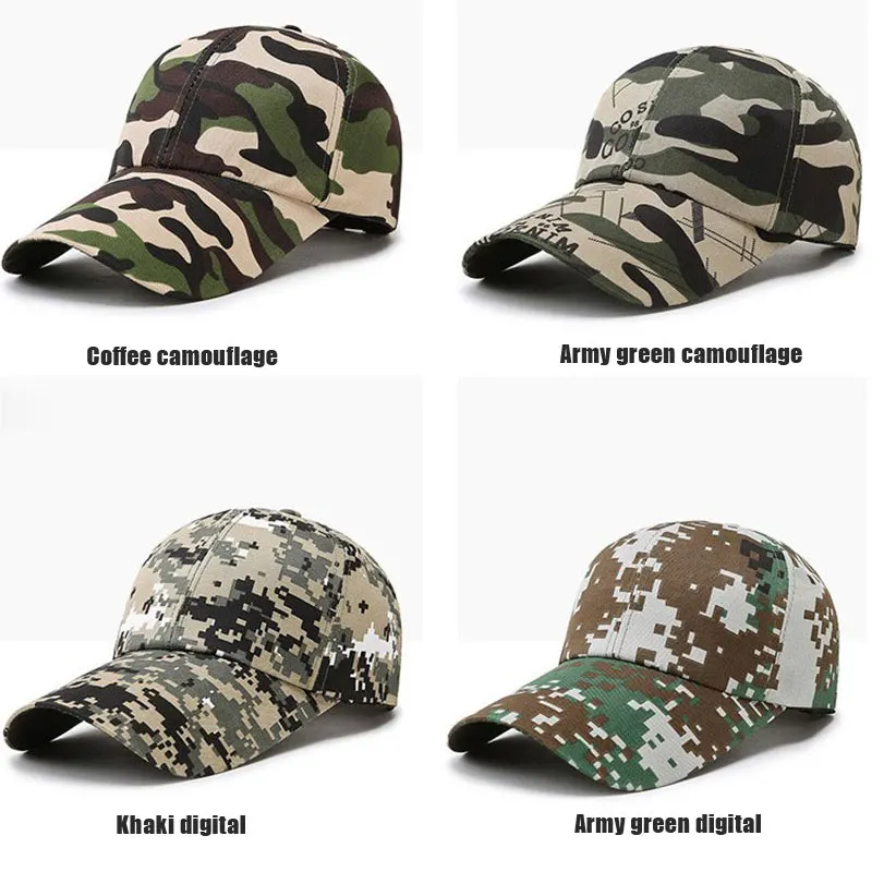 

New Fashion Outdoor Sport Snap Back Caps Camouflage Sunscreen Hat Tactical Fishing Camo Hunting Sun Cap Hat For Men Adult Cap