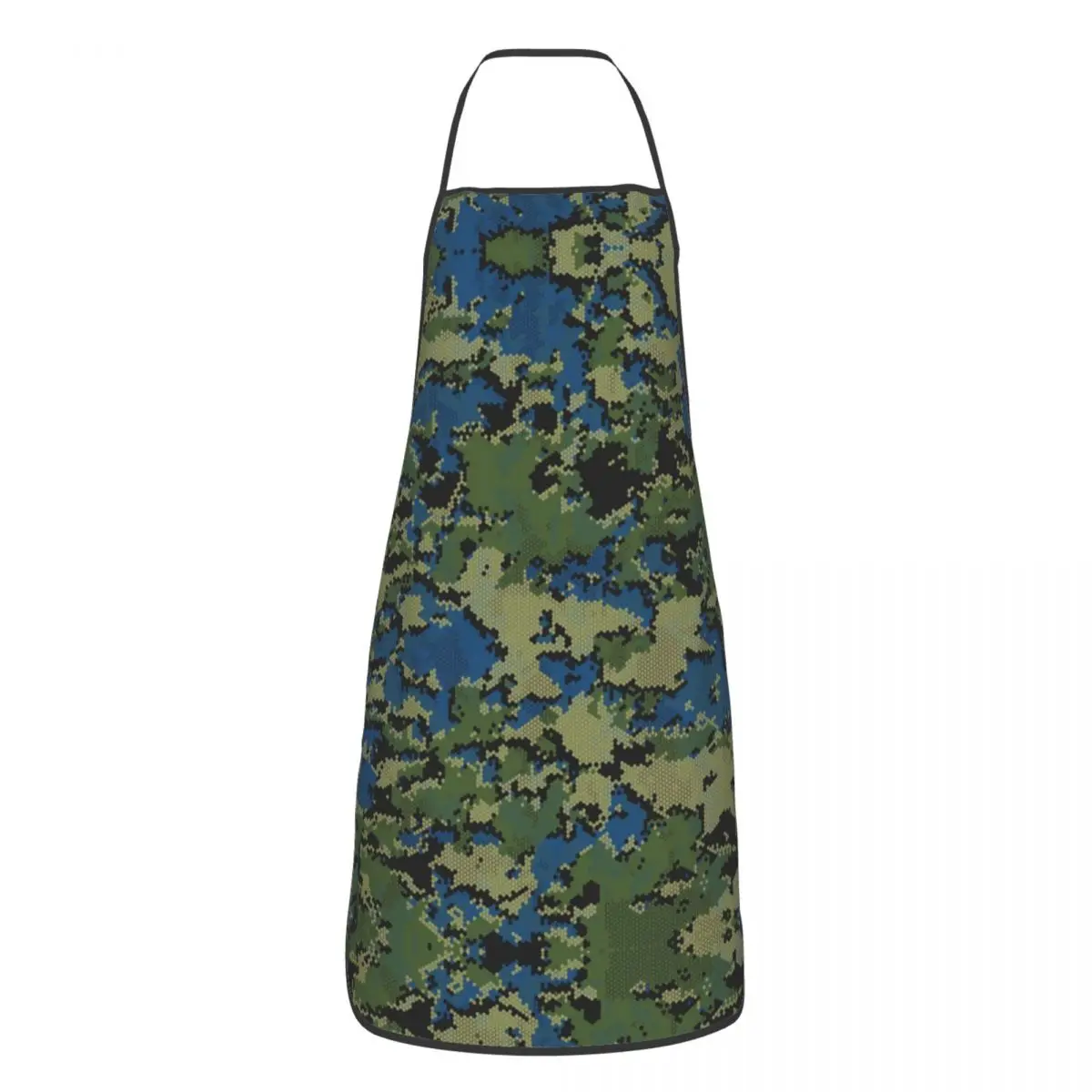 Custom Bib Blue Alpha Zulu Camouflage Aprons for Men Women Unisex Adult Chef Kitchen Cooking Army Military Camo Tablier Cuisine