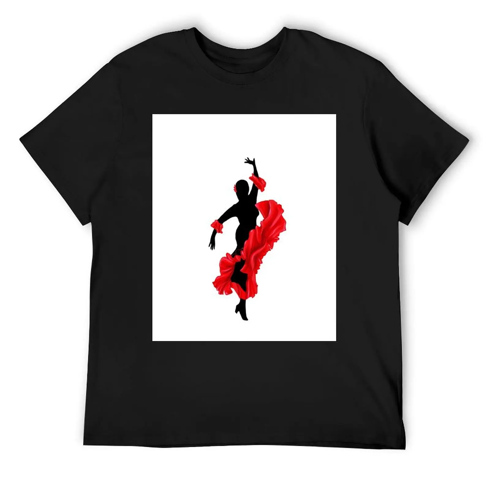 Camiseta de bailarina de Flamenco, ropa bonita de anime, camisa personalizada blanca para niños, ropa para hombres