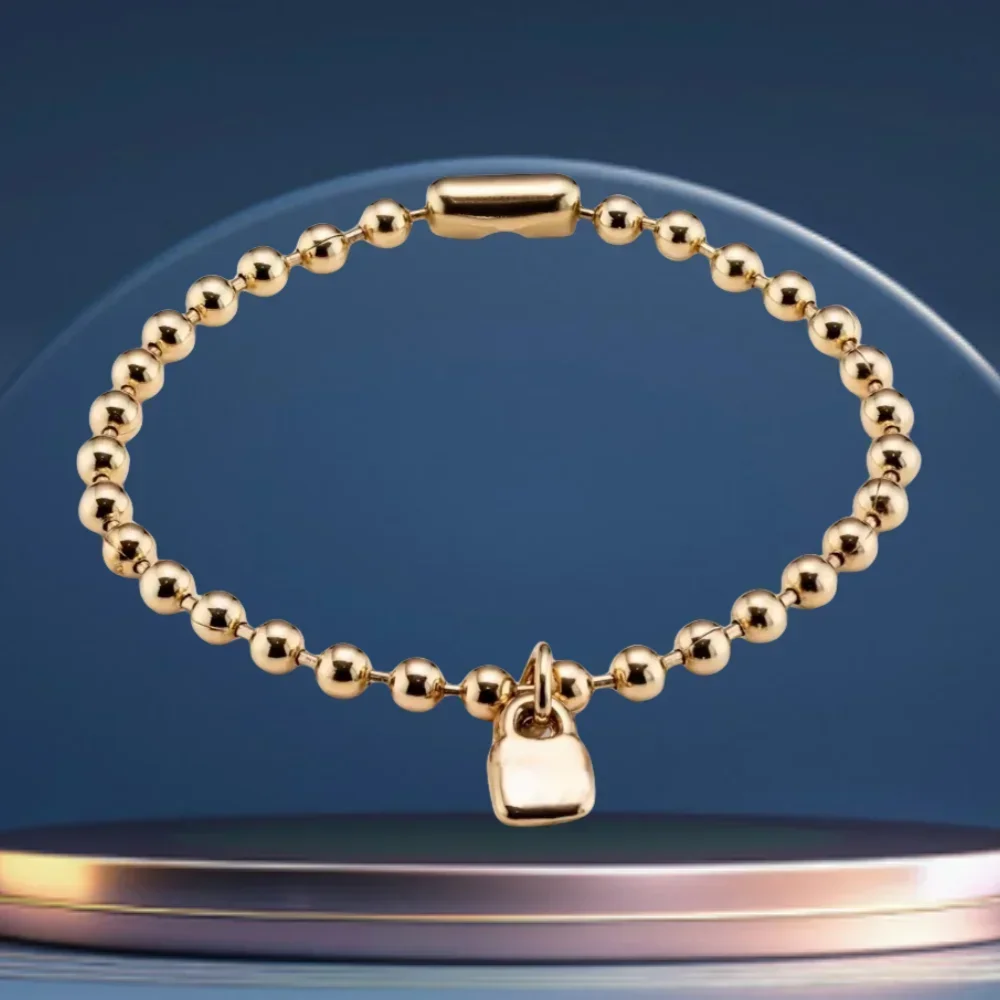 2025 Summer Classic European and American Multi Functional Metal Punk Gold Bead Bracelet Couple Accessories Gift for Festivals