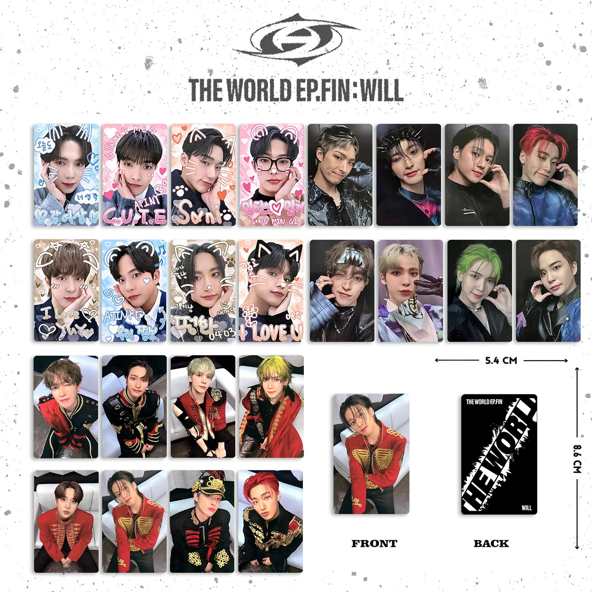 Kpop ATEEZ Yunho Yeosang San Mingi العالم فين سوف سلسلة بطاقات الصور Hongjoong Seonghwa Wooyoung Jongho Lomo بطاقات المشجعين هدية