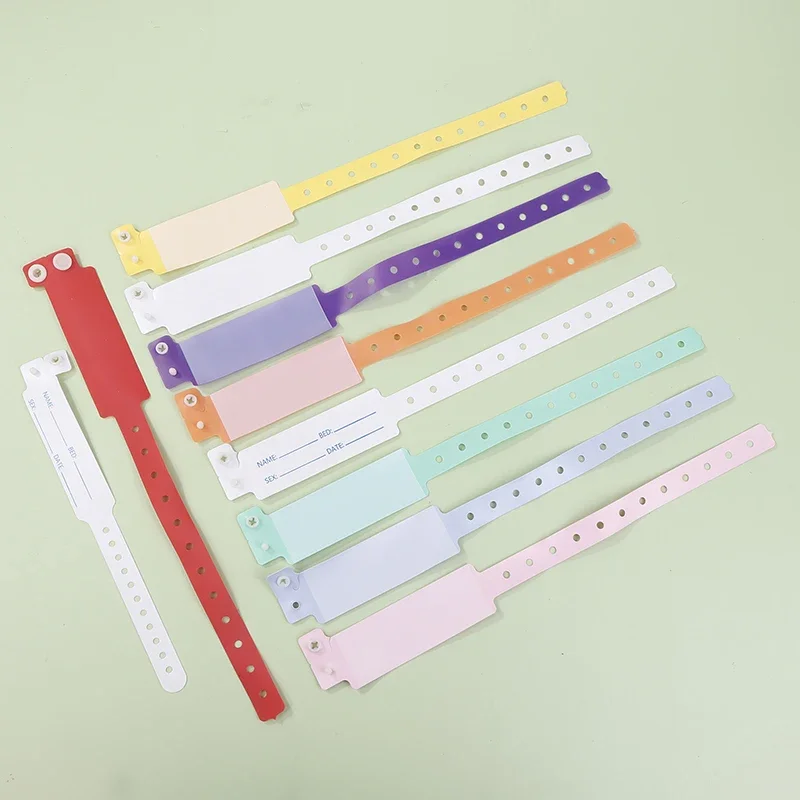 10pcs Disposable Waterproof Plastic Wristband Handwritten Identity Information Disposable Single Use Wristband
