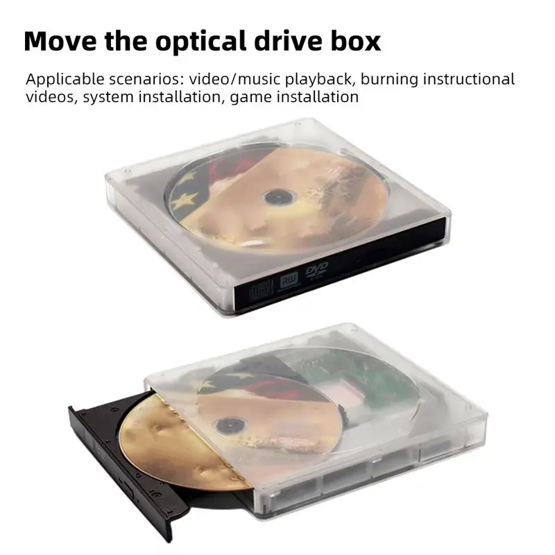 CABE-Noise Cancelling Portable CD/DVD Burner USB 3.0 Type C Ultra-Thin DVD Drive Rom Outdoor DVD Driver Optical Reader
