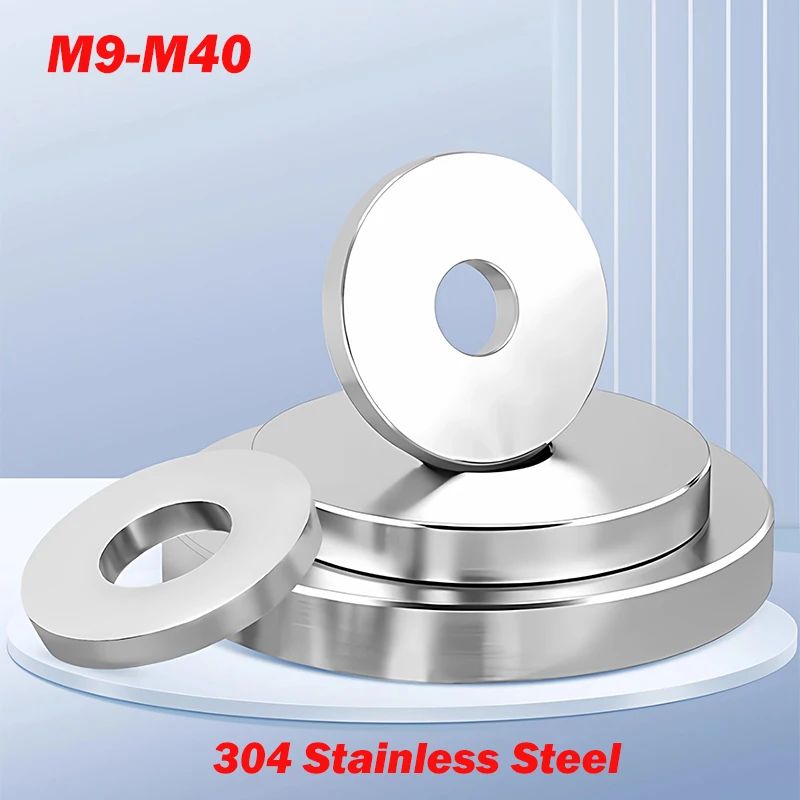 Enlarged Gasket 304 Stainless Steel M9 M10 M11 M12 M14 M16 M20 M30 M40 Smooth Extra Thick Washers Lathe-machined Flat Washer