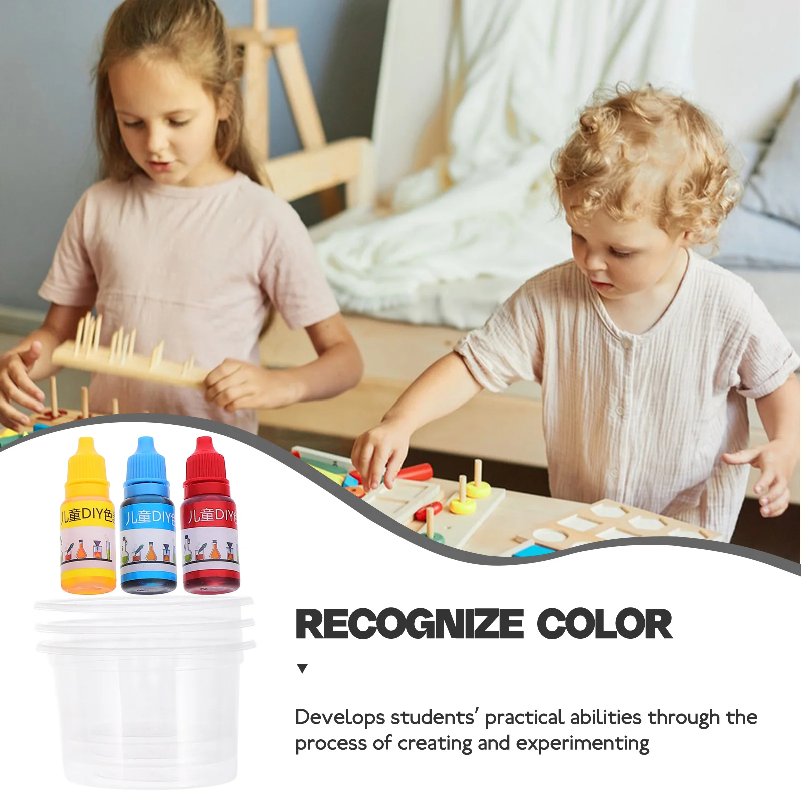 Set di materiali per trasferimento di colori Esperimenti da laboratorio Kit scientifici Giocattoli coordinati per alunni
