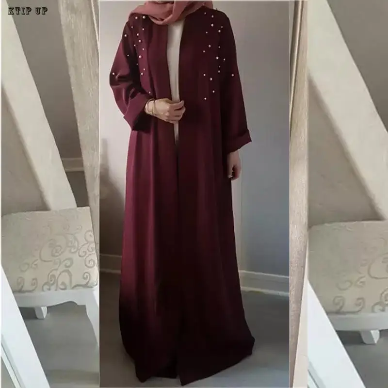 Elegant Simple Abaya for Women, Eid Mubarak, Dubai Muslim Cardigan, Turkey Islamic Clothing, Caftan, Arabic Female Modest Robe