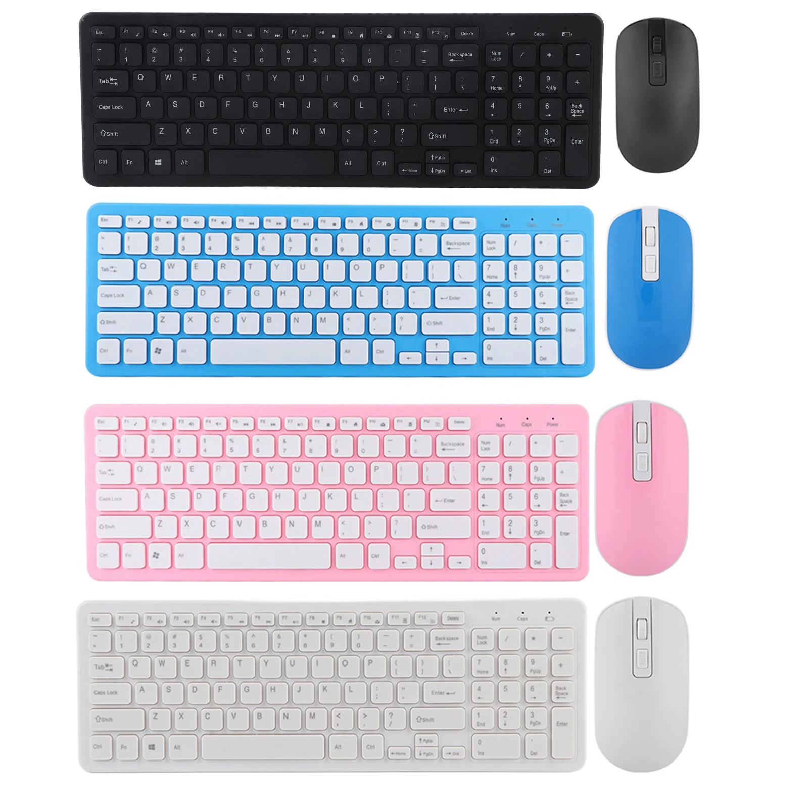 2.4G مجموعة ماوس لوحة المفاتيح اللاسلكية 108 مفاتيح لوحة المفاتيح اللاسلكية لوحة المفاتيح والماوس حساسية عالية لا تأخير #1