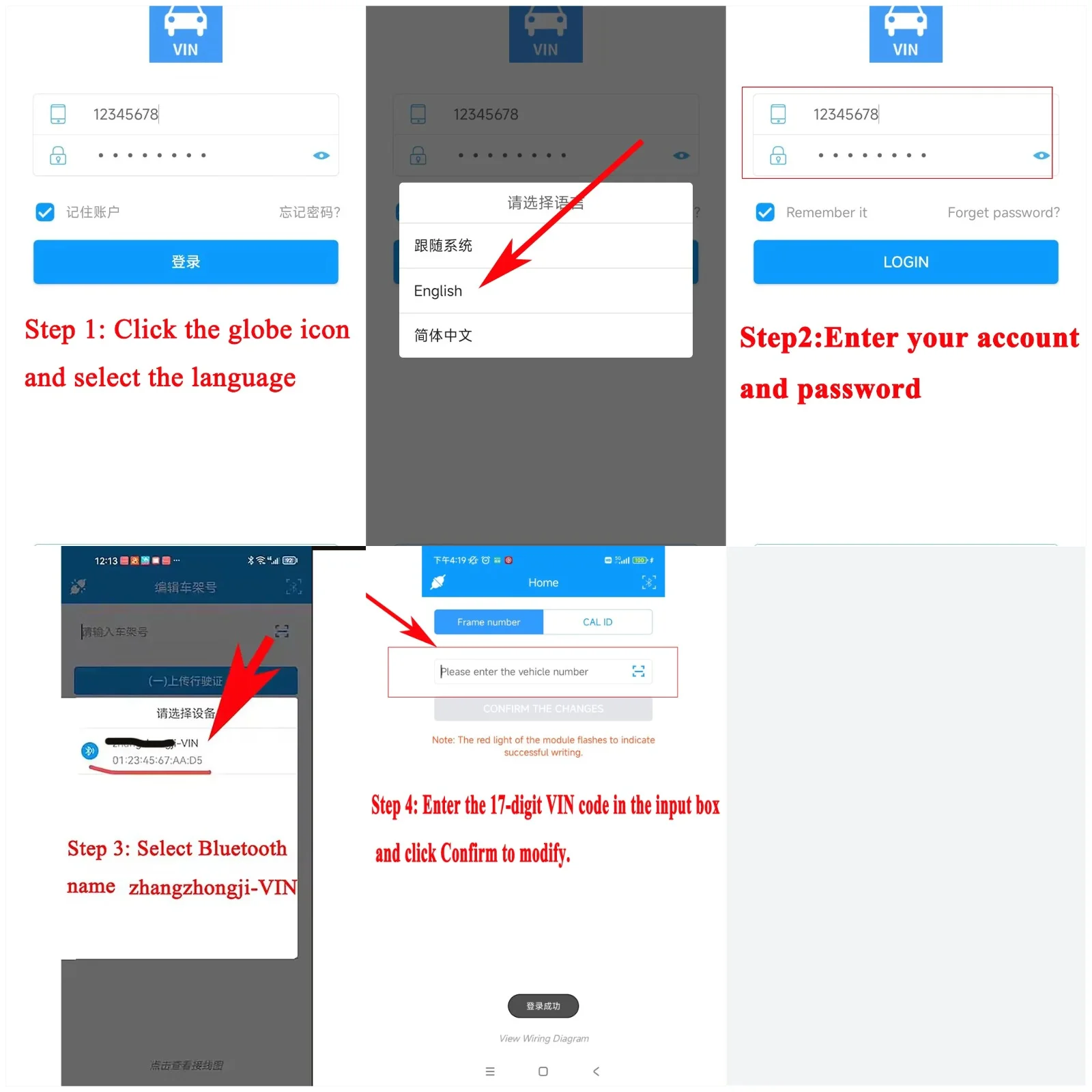 2026 Car VIN Modification Simulator America Frame Number Modification 17 Digit OBD Simulator Work with Android App Reusable