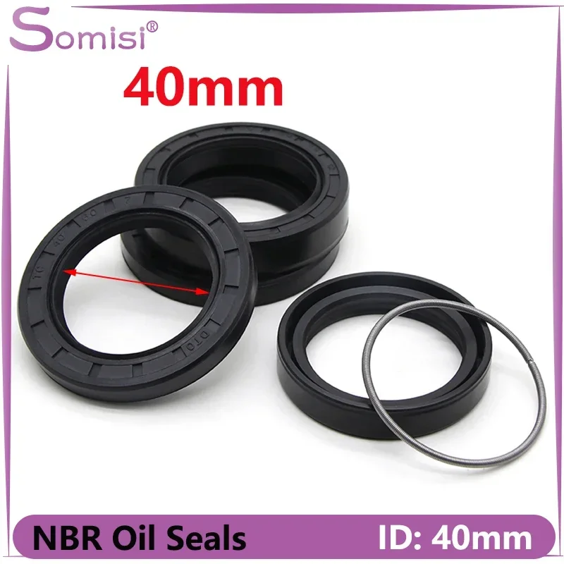 1Pcs ID 40mm NBR Oil Seal TC-40*50/52/55/58/60/62/64/68/70/75/80/85/90*5/7/8/10/12mm Nitrile Rubber Shaft Double Lip Seal Gasket