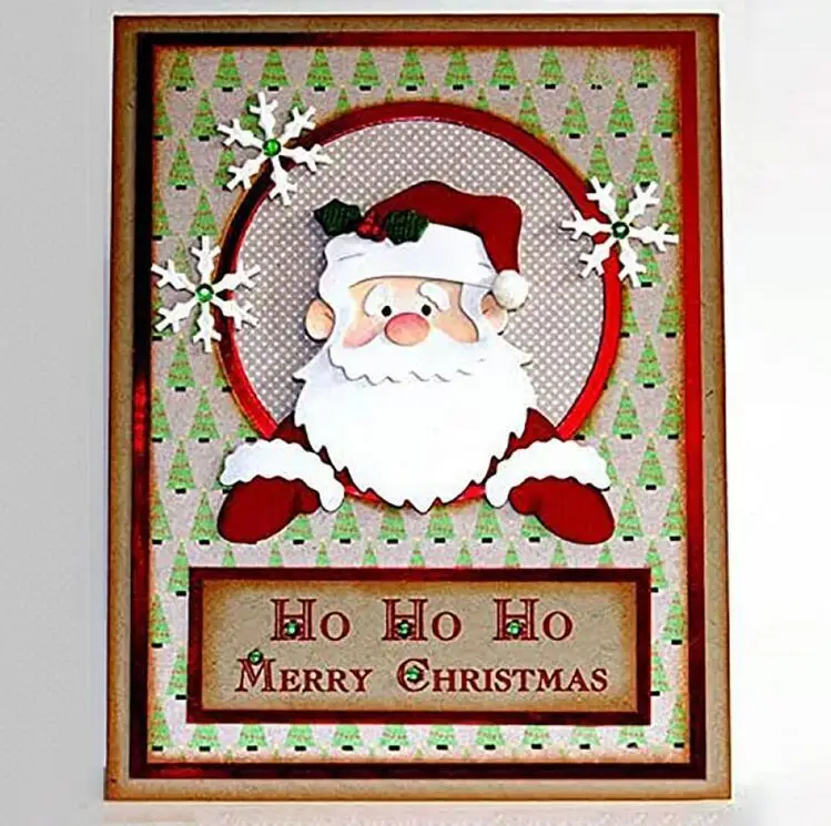 Metal Cutting Dies Christmas Santa Claus Scrapbooking Blade Punch Cut  Embossing Stencils Album Paper Card Template Mold Craft