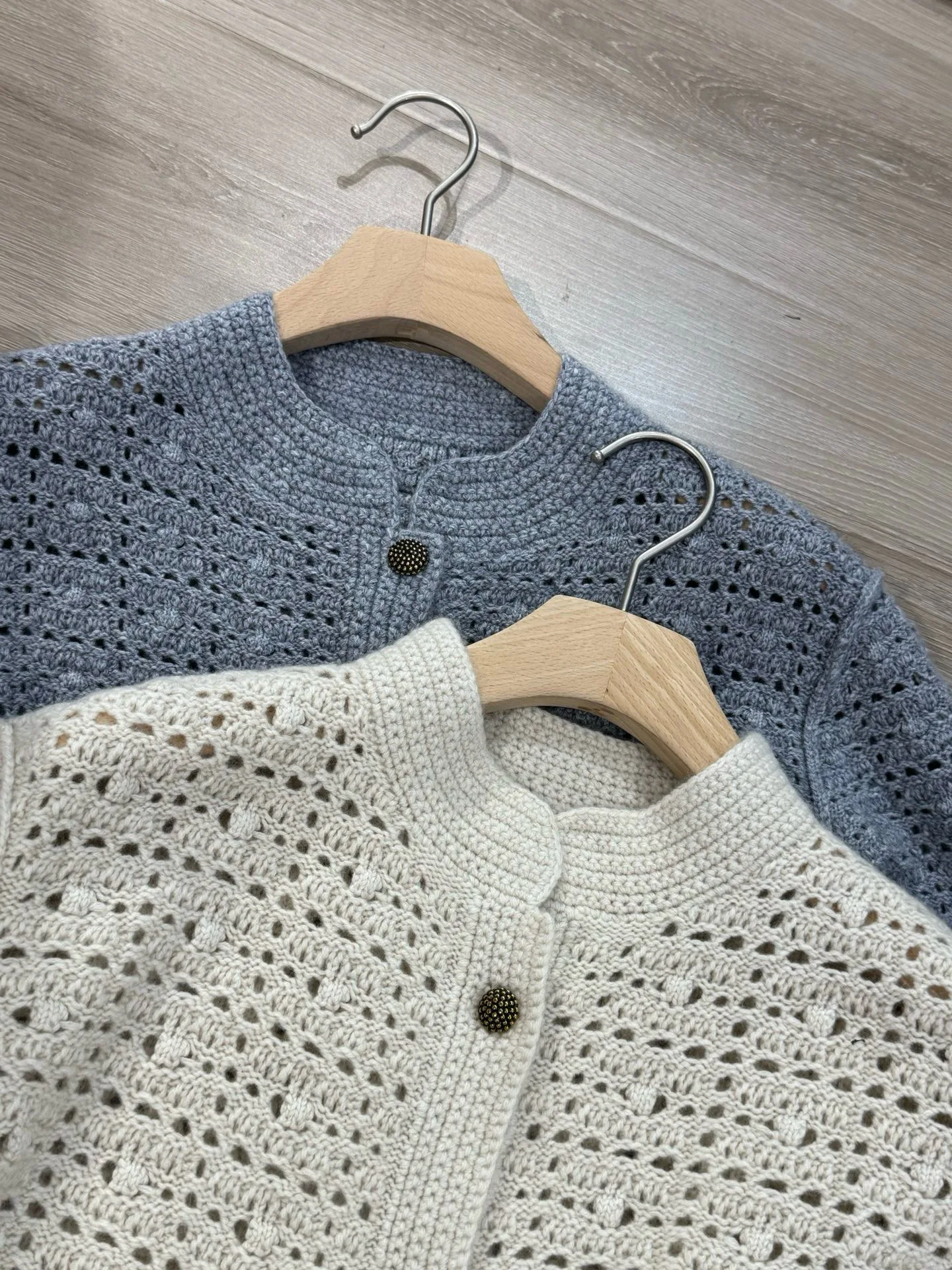 

Light Luxury Fashion Cashmere Wool Three-Dimensional Woven Plaid Single-Breasted Bronze Metal Button Small Stand-Up CollarJacket