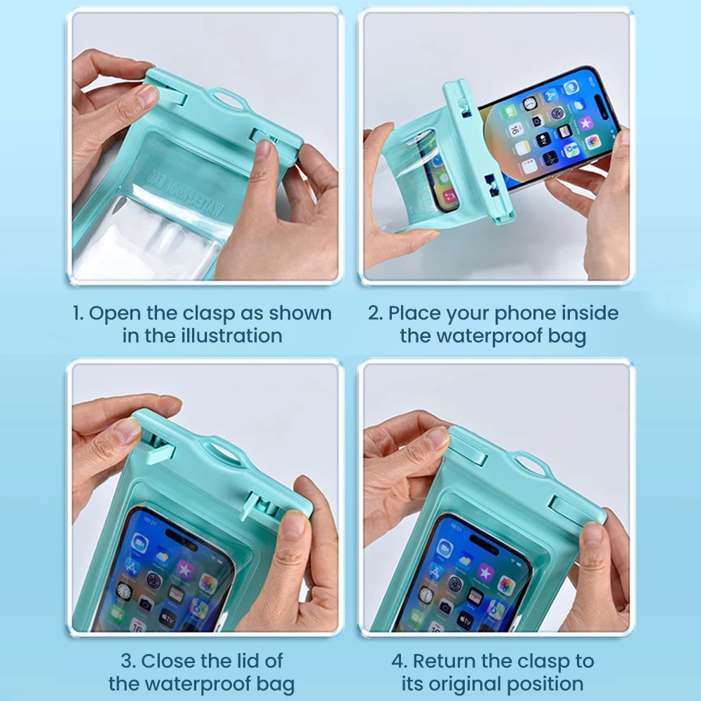Transparent Mobile Phone Waterproof Bag Swimming&Diving Snow Rainforest Underwater Protection Dry Bag Waterproof Cover With Seal view 5
