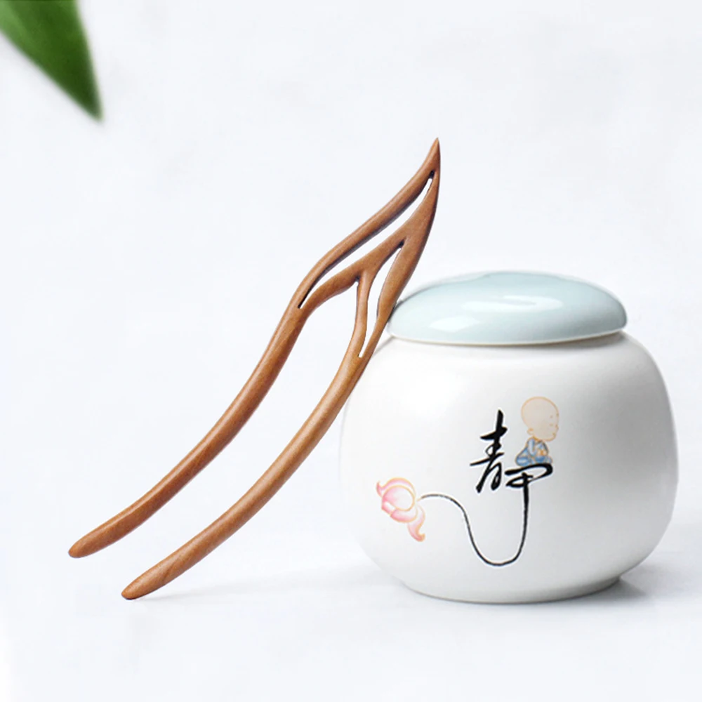U Shaped Wooden Hair Sticks Forks Handmade Hairpins and Clips Creative Chinese Style Headpieces for Women Girls Ponytail Holder