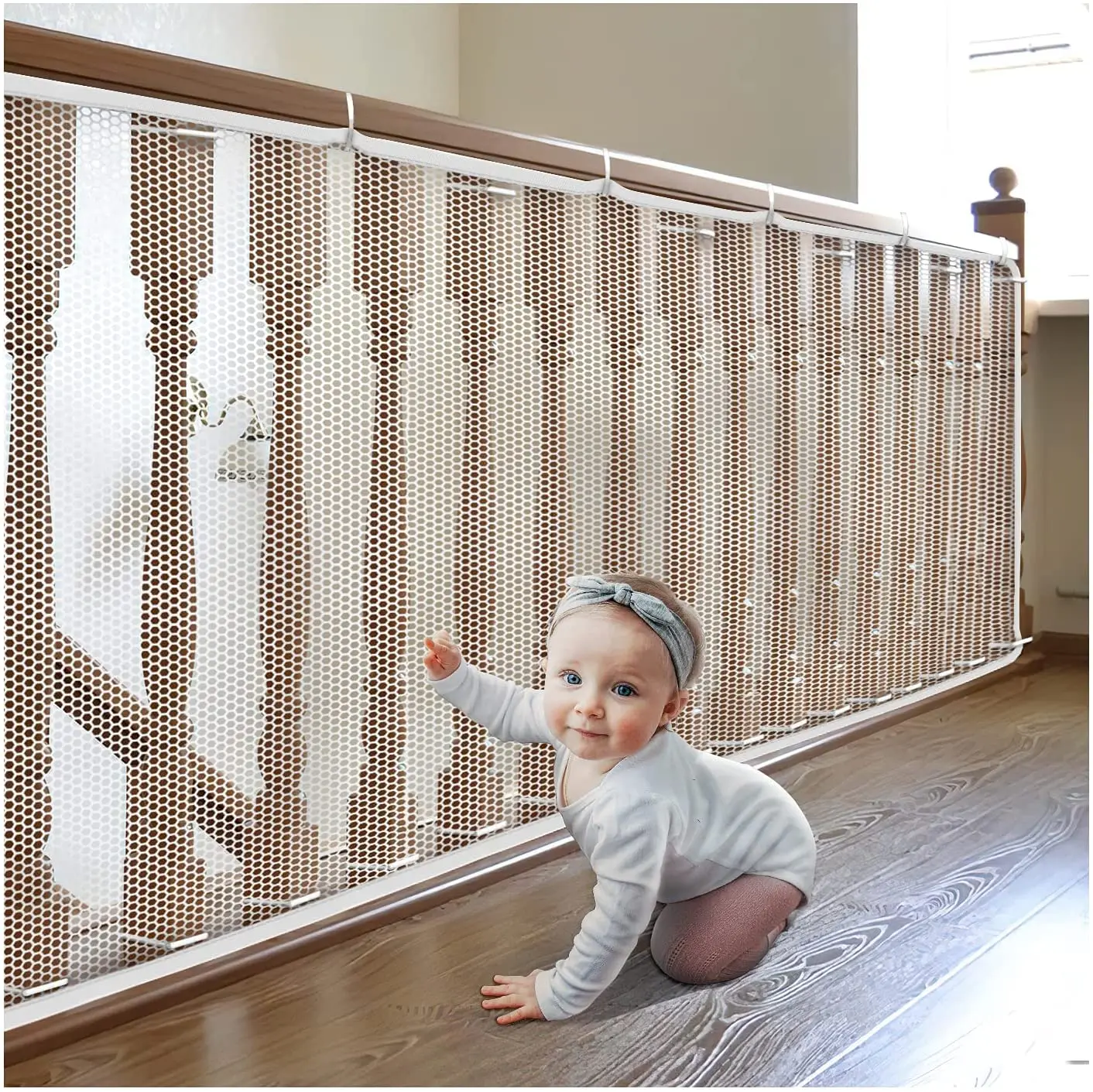 Kids Stairs Safety Net Durable Child Safety Protective Net Multipurpose Bannister Guard Deck Fence Fine Mesh for Balcony Stairs