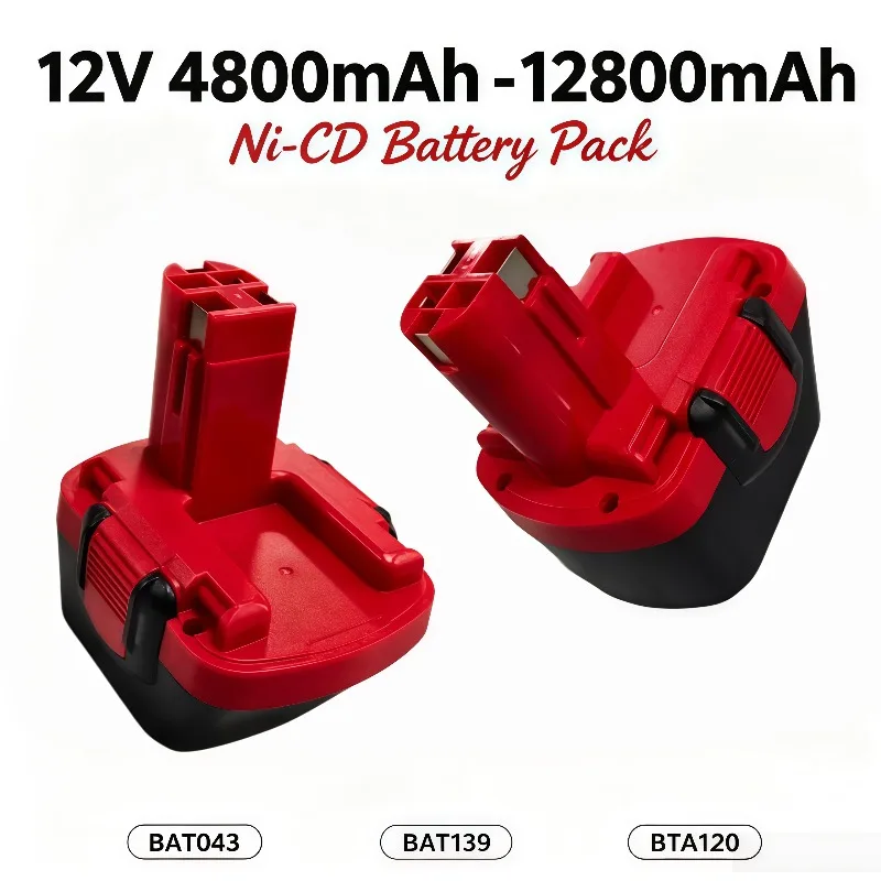 12V Ni-CD Rechargeable Battery Pack 4800mAh-12800mAh Replacement For Cordless Power Tools BAT043 BAT139