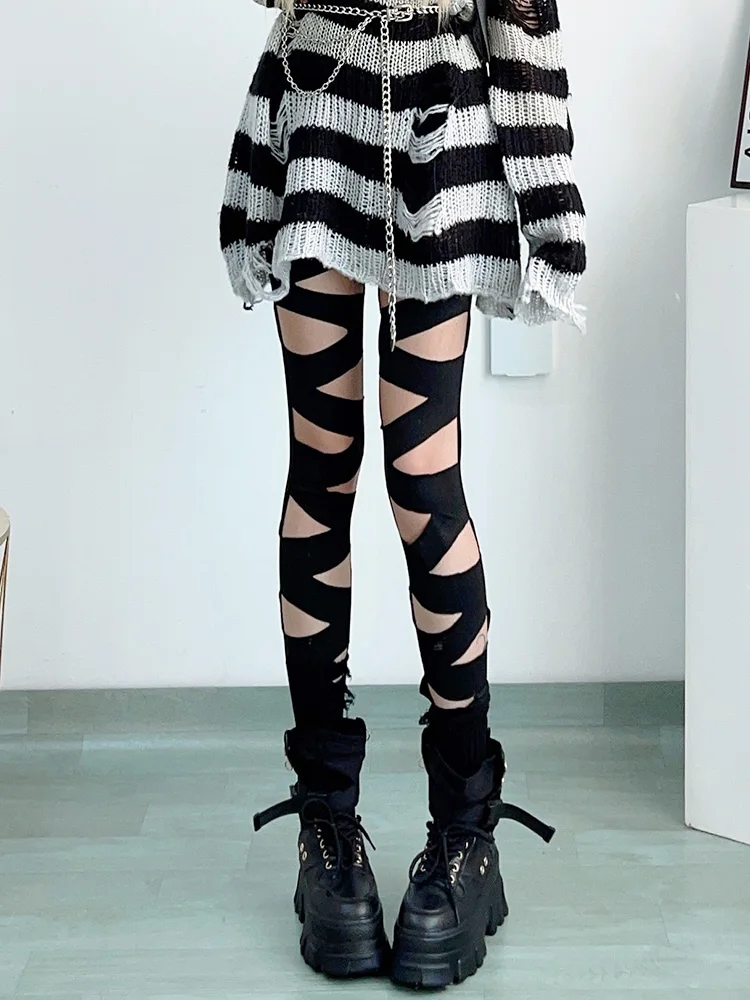 طماق مضيئة امرأة عالية أنيقة الجمالية روك بنطلونات فام المربعات أسود أبيض أخضر Skintight البطن الورك رفع التخسيس مثير