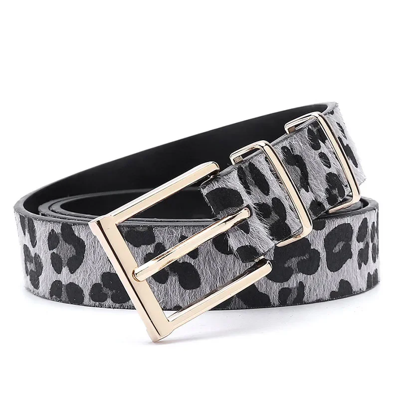 Creative Leopard Print Horse Hair Belts For Women Paired with Jeans Fashion Trend waist belt Accessory From Europe America