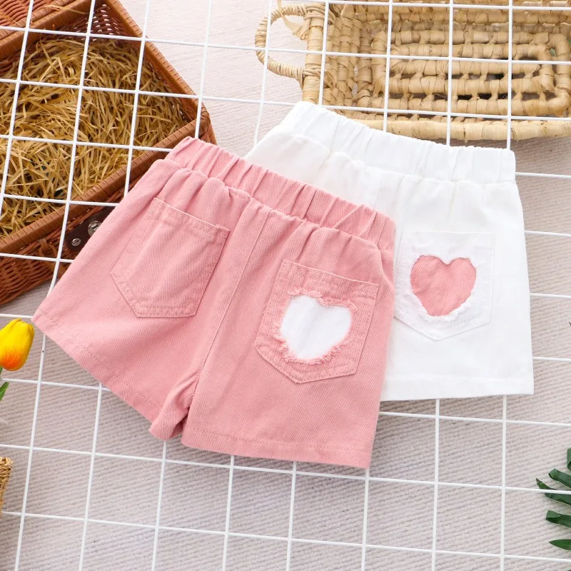 

2025 New Summer Kids Wears Pink Children's Shorts Baby Cotton Pants Girls Pant Cartoon Children Casual Pants 3-6 Years Old