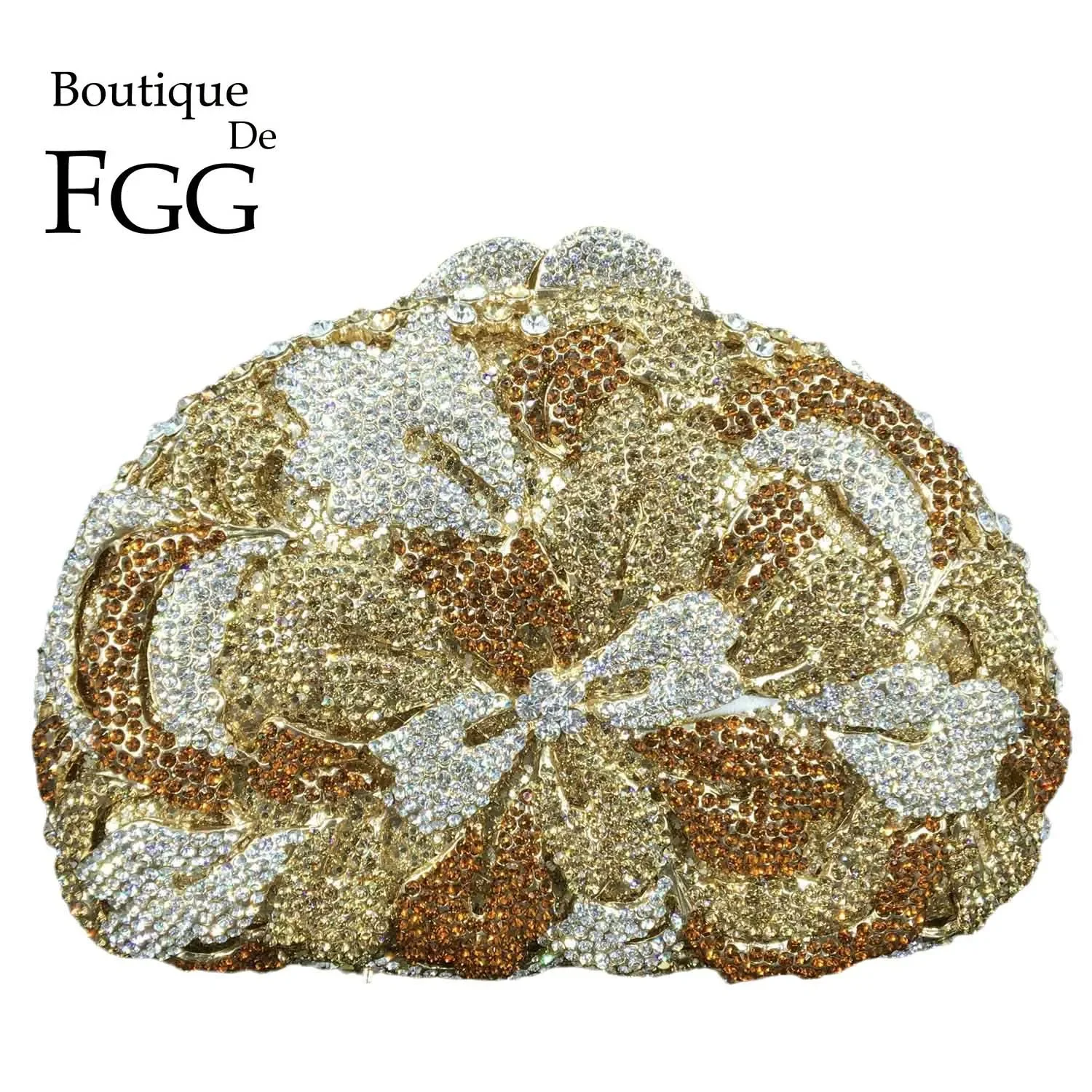 

Бутик De FGG Мини-Полуна Луны Женский Клатч Кристалл Цветок Вечерние Сумки Минодьер Свадебные Сумки со Стразами Праздничная Сумка