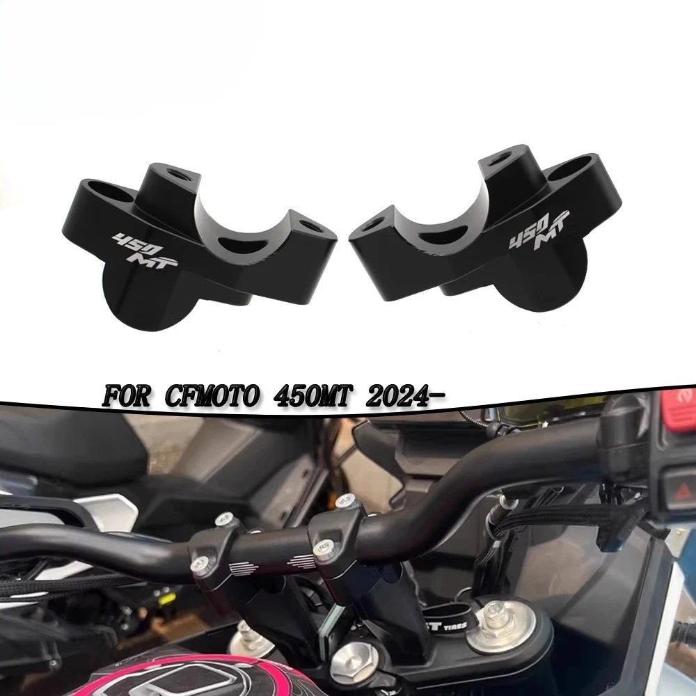 

For CFMOTO 450MT 450 MT 2024 2025 2026 CNC Aluminum Motorcycle Handlebar Riser 30mm Heightening Clamp Motorcycle Accessories