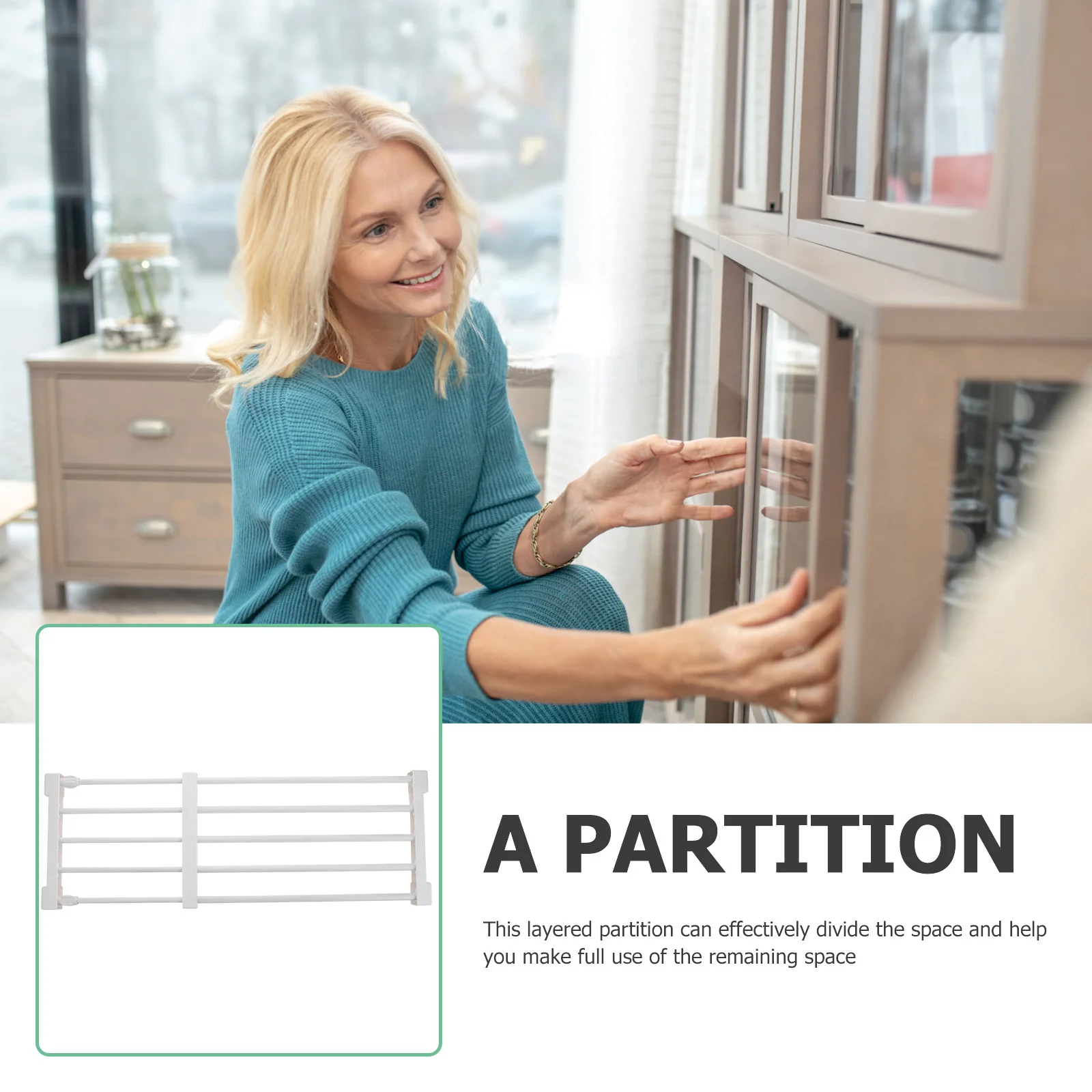 

1Pcs Retractable Wardrobe Storage Partition Adjustable Closet Shelf Clothing Bracket Space Saving Divider Rack for Cabinet Shoe