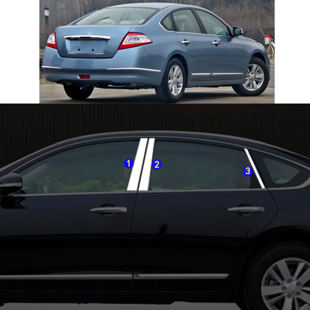 

Car Sticker Garnish Pillar Window Middle Strip Trim Frame Hoods For Nissan Teana ALTIMA 2008 2009 2010 2011 2012