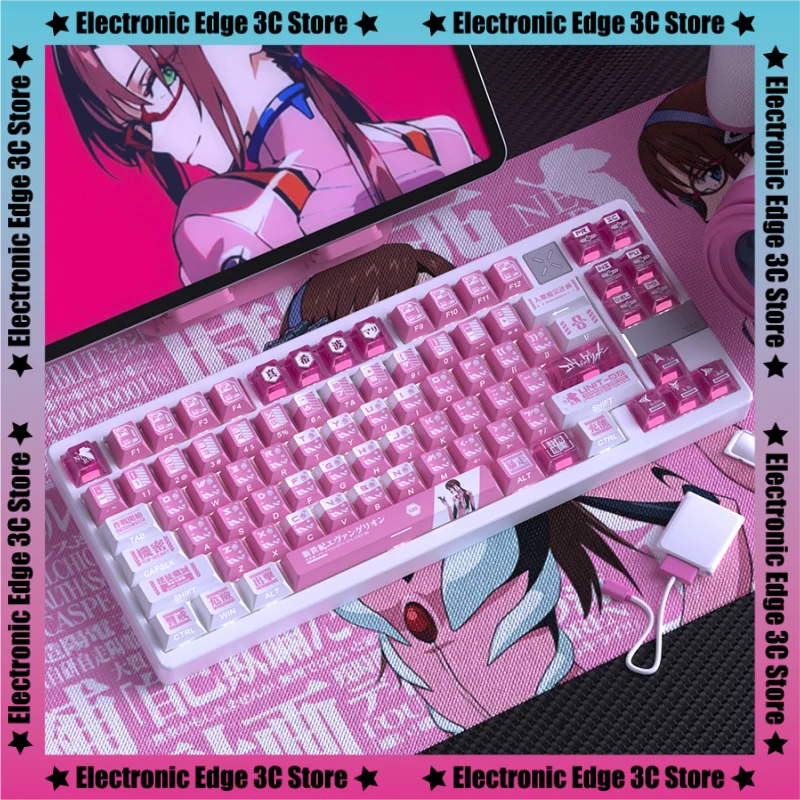 Mari Makinami Illustrious Anime Keycaps Double Splicing Transparent Cherry Profile Full Set Gaming Mechanical Keyboard Keycaps