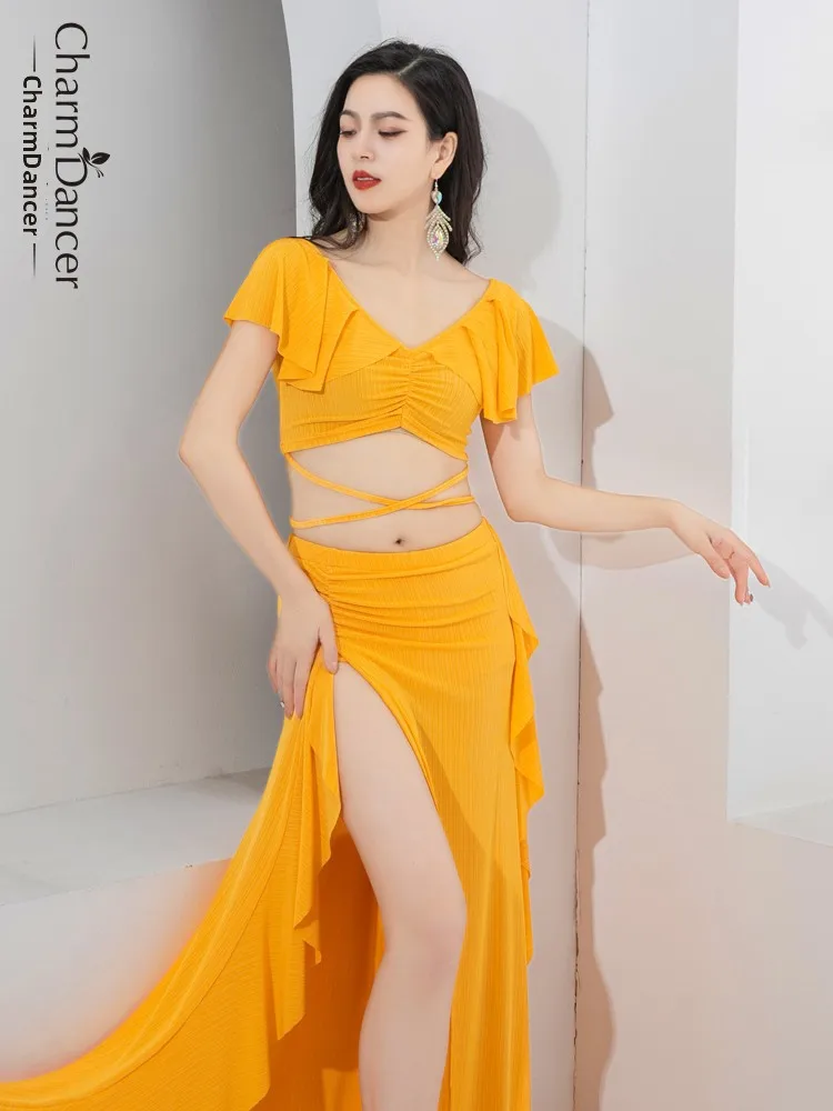 Morbido e semplice costume da ballo orientale Nuovo vestito da pratica 2025 Lotus Le Materiale Set da performance per danza del ventre da donna