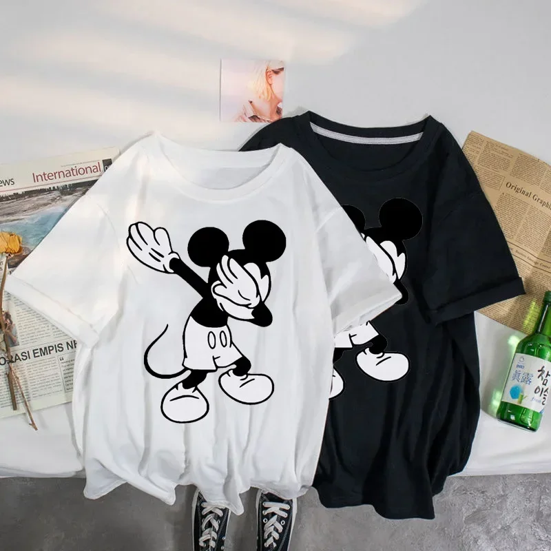 Anime Women Kawaii Mickey Mouse T Shirt Men Cute Minnie Mouse T-shirt Unisex Couple Tshirt Graphic Top Tees Male Female