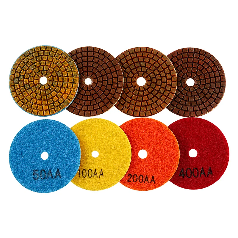 4PCS/  lot 3 Inch 80MM Super Diamond Polishing Pads 100mm Wet Copper Bond Polishing Pad for Granite Marble Stone Grinding Disc