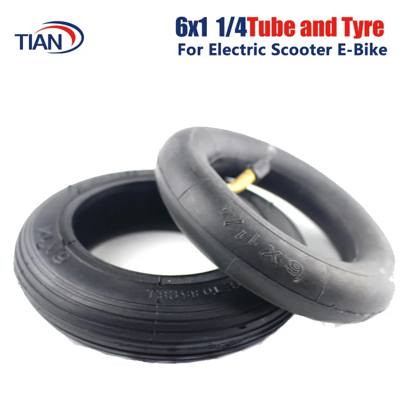 6X1 1/4 Tire with Inner Tube Fits Many Gas Electric Scooters and E-Bike 6 Inch A-Folding Bike 6 X 11/4 Tyre