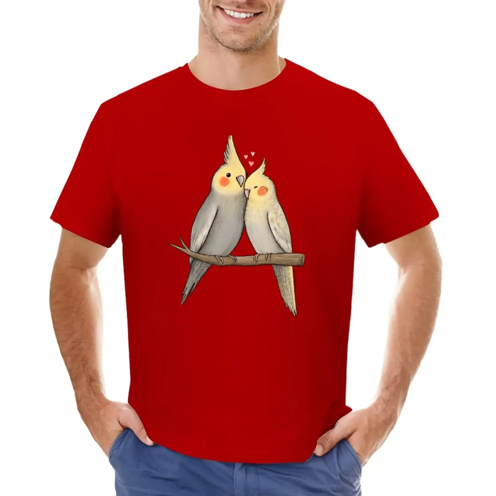 Cockatiel Cuddle T-Shirt anime sweat customs men t shirts