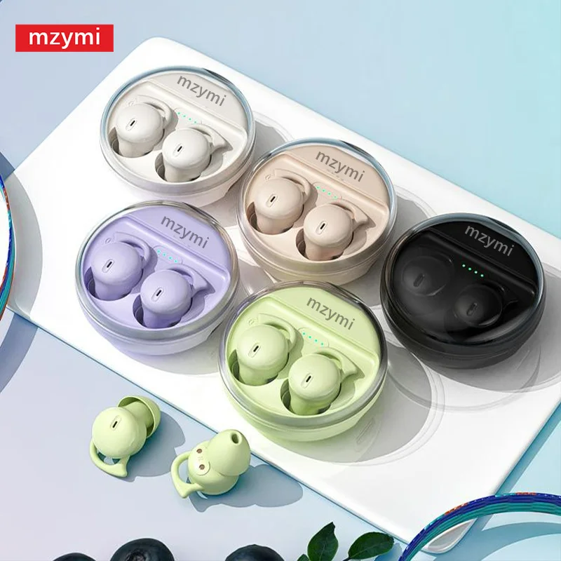 Mzymi Bluetooth5.3 Earphone Mini Q26 Sleeping Headset Wireless Earbud Invisible Comfortable Noise Canceling Headphones With Mic