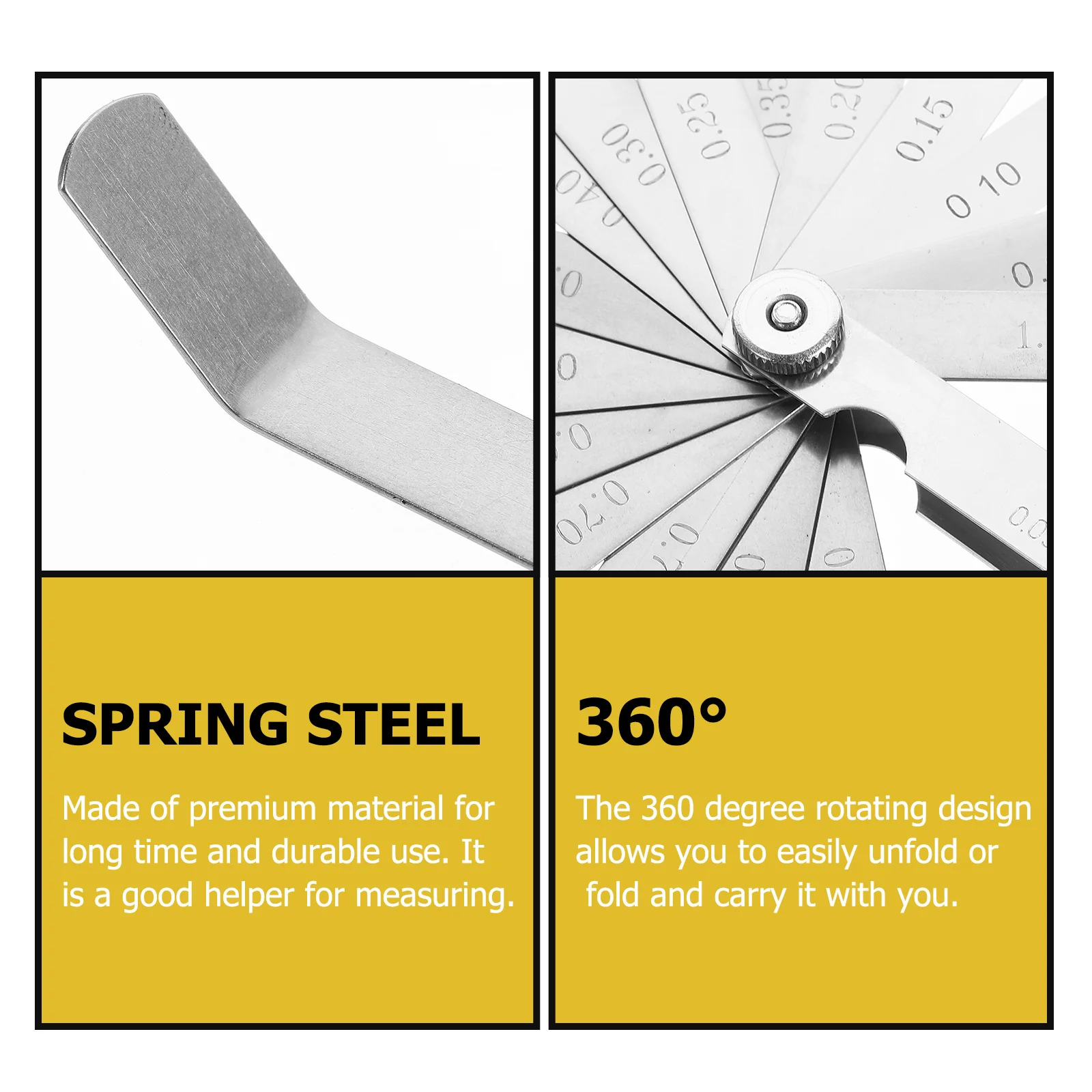 

1Pcs High-Precision Feeler Gauge Spring Steel Durable Measuring Tool for Gap Width Thickness Checking Rotating Foldable Design
