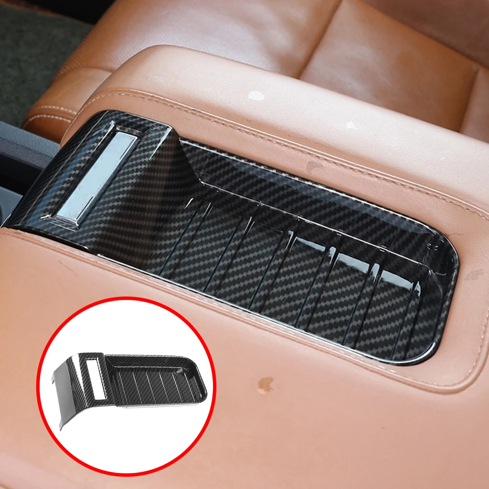 Carbon Fiber Car Center Console Trays Armrest Box Hidden Armrest Storage Box Car Accessories For Toyota Tundra 2014-2021